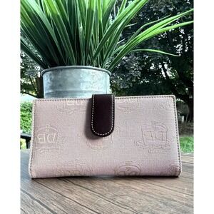 Vintage Dooney & Bourke Wallet / Checkbook Cover Pink W/ Leather  DB Logo